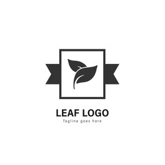 Leaf logo template design. Leaf logo with modern frame vector design