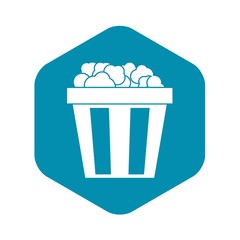 Box of popcorn icon in simple style isolated on white background. Food symbol