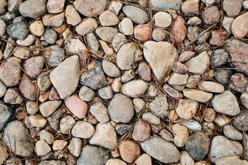 texture of rubble. stones on the road, top view