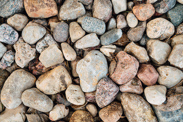 texture of rubble. stones on the road, top view