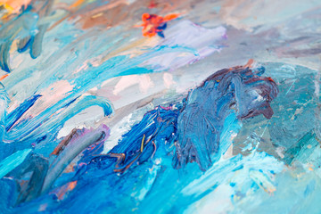 macro close up of different color oil paint. colorful acrylic. modern art concept