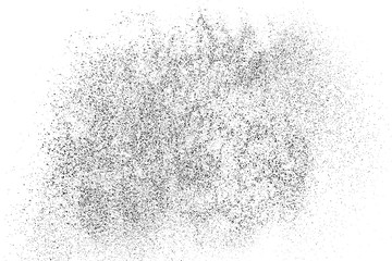 Black Grainy Texture Isolated On White Background. Dust Overlay. Dark Noise Granules. Digitally Generated Image. Vector Design Elements, Illustration, Eps 10.