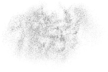 Black Grainy Texture Isolated On White Background. Dust Overlay. Dark Noise Granules. Digitally Generated Image. Vector Design Elements, Illustration, Eps 10.