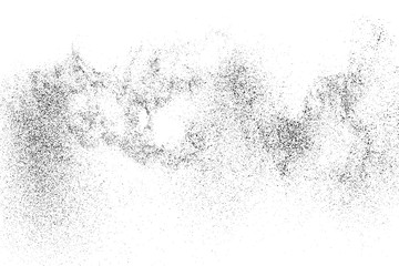 Black Grainy Texture Isolated On White Background. Dust Overlay. Dark Noise Granules. Digitally Generated Image. Vector Design Elements, Illustration, Eps 10.