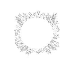 black and white flower frame