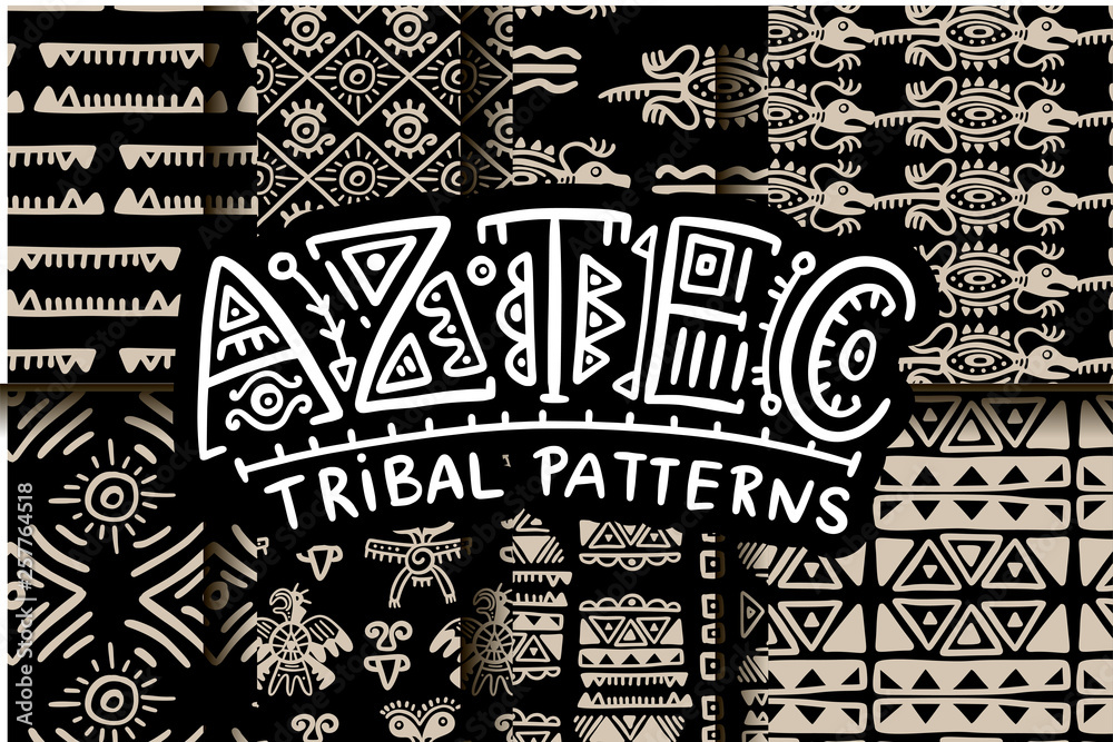 Sticker seamless aztec vector pattern.