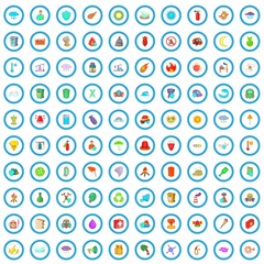 100 natural disasters icons set in cartoon style for any design vector illustration