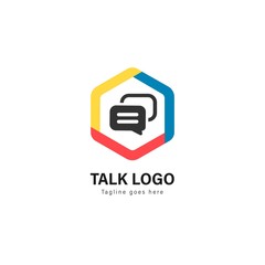 Talk logo template design. Talk logo with modern frame vector design