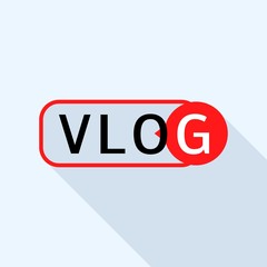 Live vlog logo. Flat illustration of live vlog vector logo for web design