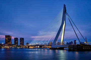 Photo sur Plexiglas Pont Érasme Pont Erasmus, Rotterdam, Pays-Bas