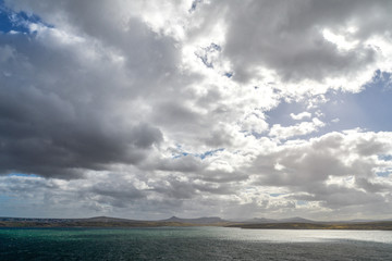 Obraz premium Dramatic clouds over Falkland Islands