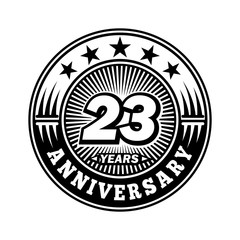 23 years anniversary. Anniversary logo design. Vector and illustration.