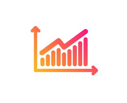 Chart icon. Report graph or Sales growth sign. Analysis and Statistics data symbol. Classic flat style. Gradient graph icon. Vector