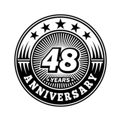48 years anniversary. Anniversary logo design. Vector and illustration.