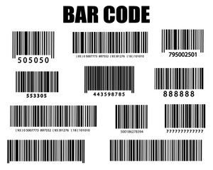 Realistic bar code icon.