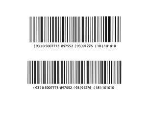 Realistic bar code icon.