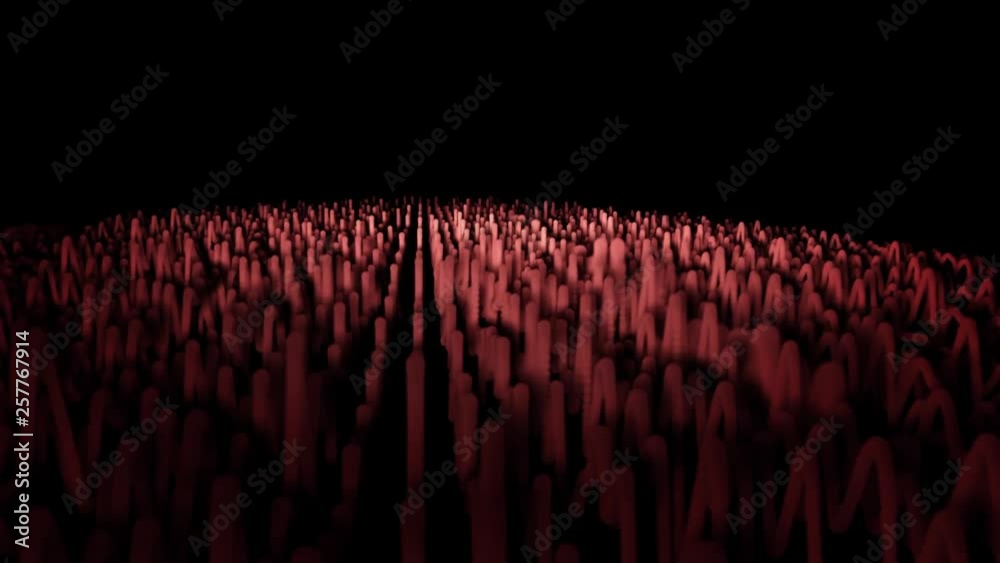 Poster abstract colorful gradient animation on a blackbackground. motion of red geometric patterns, which f