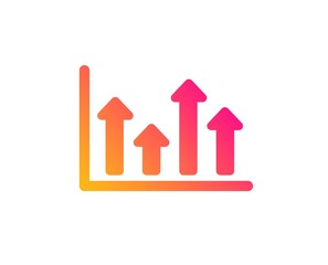 Growth chart icon. Financial graph sign. Upper Arrows symbol. Business investment. Classic flat style. Gradient upper arrows icon. Vector