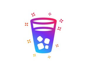 Ice tea icon. Soda drink sign. Fresh cold beverage symbol. Dynamic shapes. Gradient design ice tea icon. Classic style. Vector