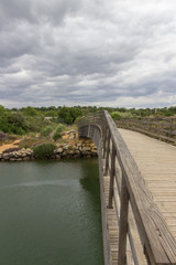 Fototapeta na wymiar Bent bridge near Tavira in Algarve (Portugal)