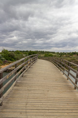 Bent bridge near Tavira in Algarve (Portugal)