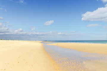 Fototapeta na wymiar Beach of Tavira Island in Algarve (Portugal)