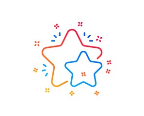 Star line icon. Feedback rating sign. Customer satisfaction symbol. Gradient design elements. Linear star icon. Random shapes. Vector