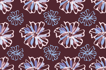 Art floral vector seamless pattern.