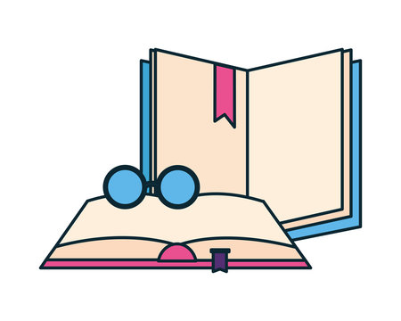 open books with glasses icon