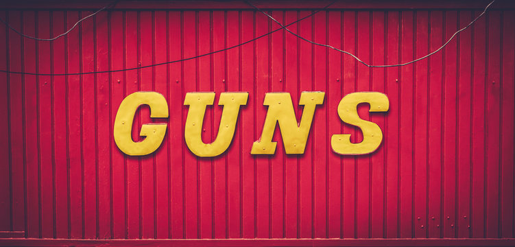 Retro Red Gun Store Sign