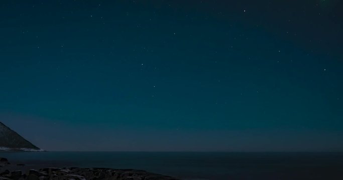Northern Lights, polar light or Aurora Borealis in the night sky over Senja island in Northern Norway time lapse.	 	Northern Light, northern lights, Aurora, Aurora Borealis, Aurora Polaris, Norway, ti
