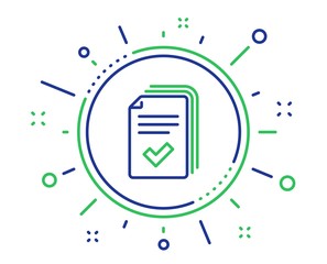 Handout line icon. Documents example sign. Quality design elements. Technology handout button. Editable stroke. Vector