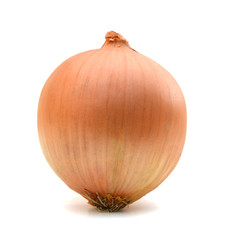 Ripe onion on a white background