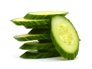 Freshly sliced cucumber