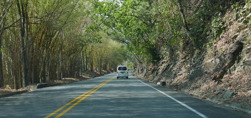 A typical road in the countryside of Clombia, South America.