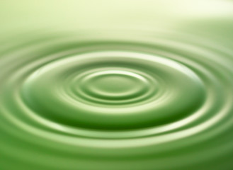 グリーンの水滴と波紋