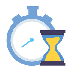 stopwatch and hourglass time