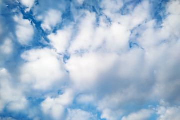 White clouds and blue sky background