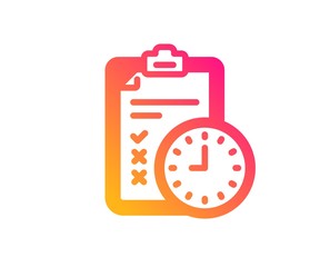 Exam time icon. Checklist sign. Classic flat style. Gradient exam time icon. Vector