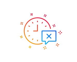 Time line icon. Remove alarm sign. Gradient design elements. Linear time icon. Random shapes. Vector