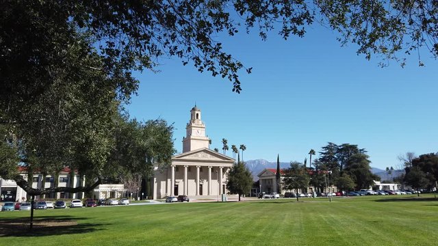 Exterior View Of The Memorial Chapel In University Of Redlands