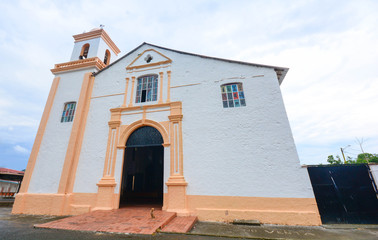 Front view of the church of San Felipe home of the Black Christ of Nazareth, Portobelo, Panama