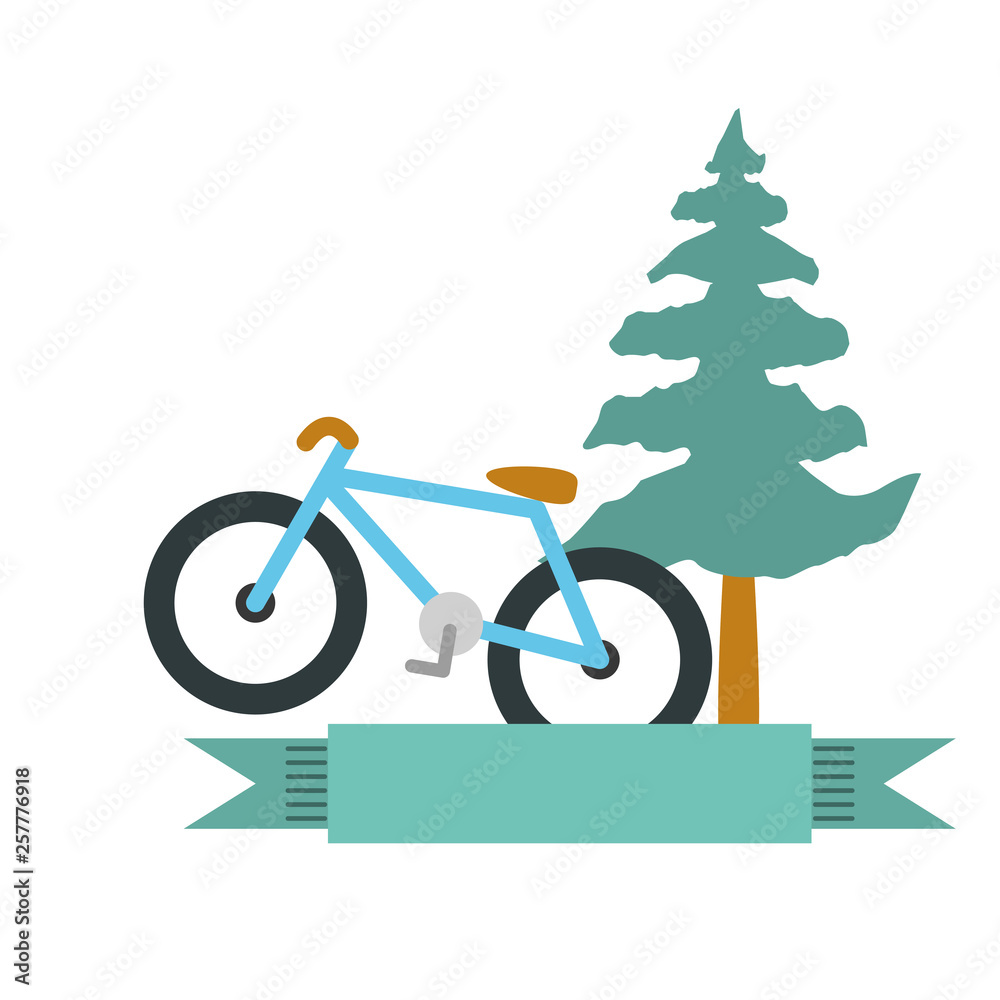 Sticker bicycle vehicle isolated icon