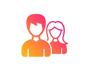 Couple icon. Users Group or Teamwork sign. Male and Female Person silhouette symbol. Classic flat style. Gradient couple icon. Vector