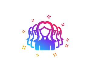 Group of Women icon. Human communication symbol. Teamwork sign. Dynamic shapes. Gradient design women Group icon. Classic style. Vector