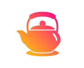 Teapot icon. Hot drink sign. Fresh beverage in kettle symbol. Classic flat style. Gradient teapot icon. Vector