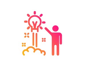 Creative idea icon. Human launch startup sign. Inspiration symbol. Classic flat style. Gradient creative idea icon. Vector