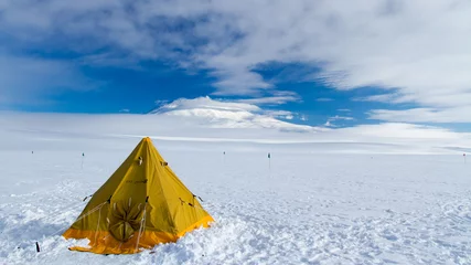 Crédence de cuisine en verre imprimé Antarctique Camping on the Ross Ice Shelf, Antarctica