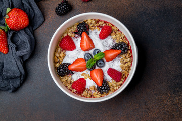 smoothie bowl with berries of the forest