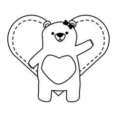 mom bear with bow